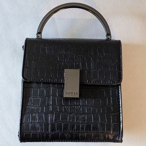 Guess Black Croc Leather Bag